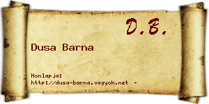 Dusa Barna névjegykártya